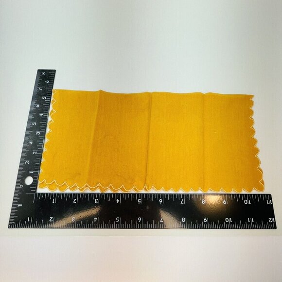 Vintage Silk Embroidered Handkerchief Orange Flower Motif Scalopped Edge Germany - Picture 3 of 16